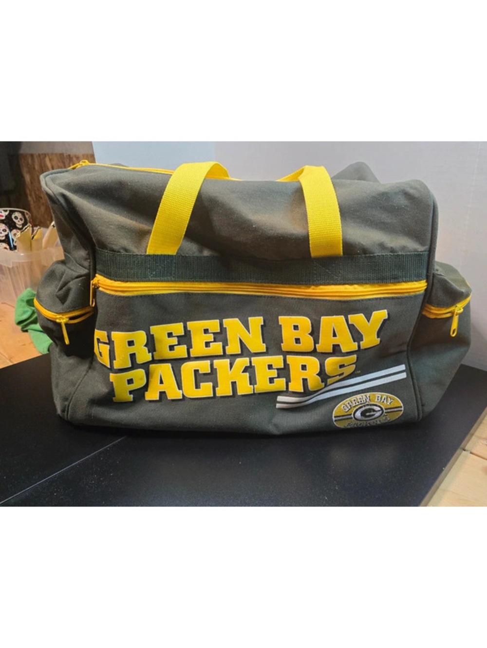Vintage Green Bay Packers NFL Duffel Gym Bag Green Gold
